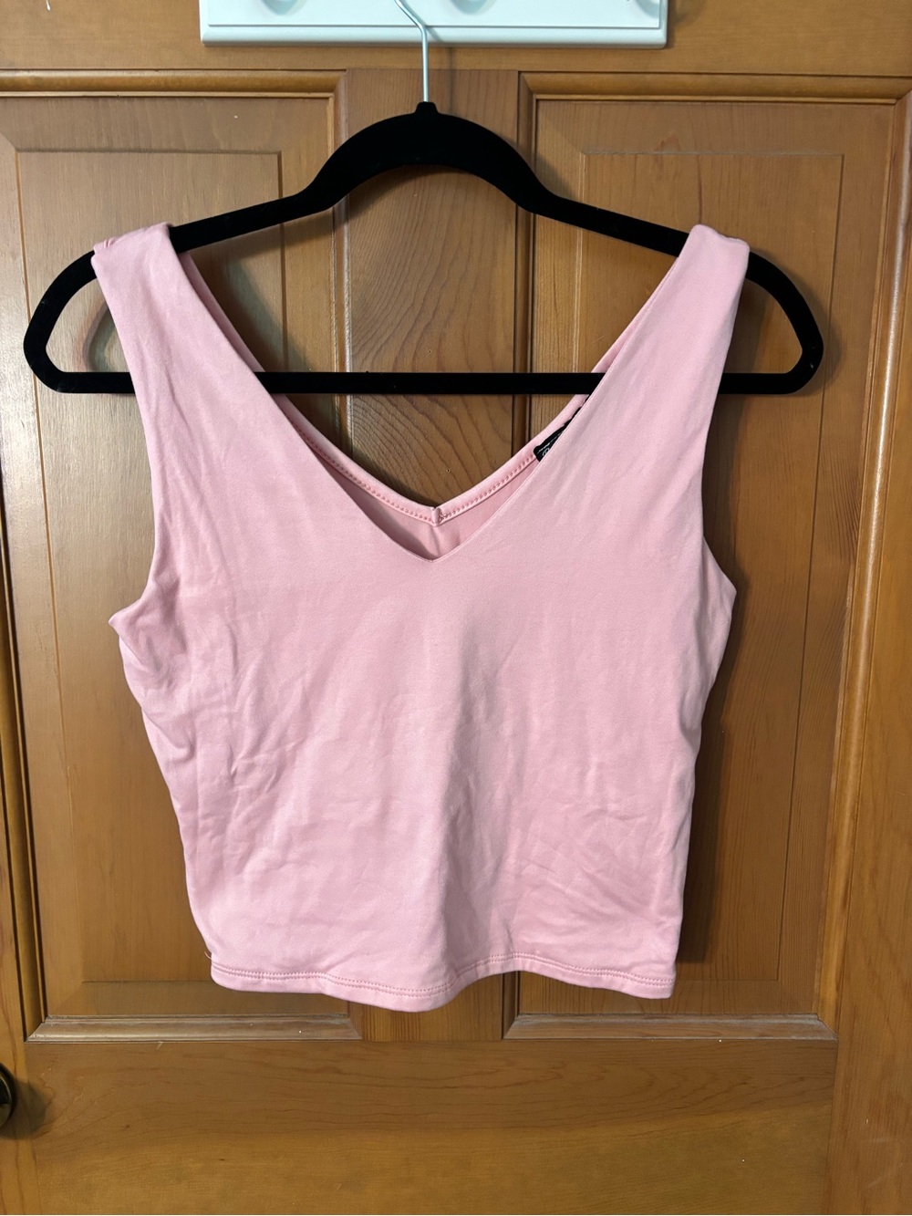 Brit & Bri Soft Pink V-Neck Tank Crop Top